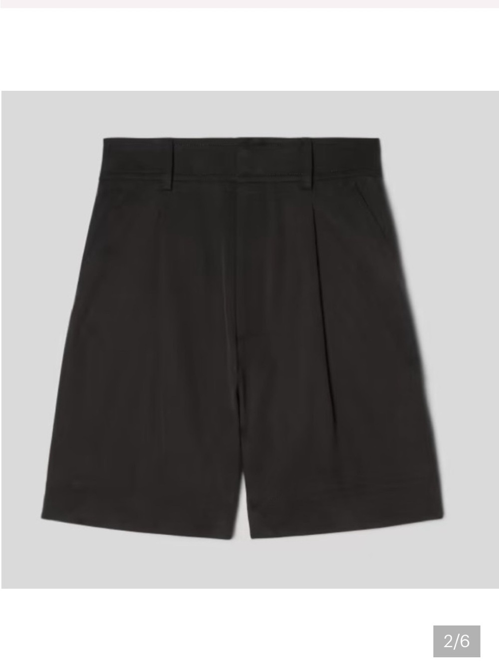 Everlane the Draper buttersmooth pleated black high waisted shorts - Picture 3 of 10